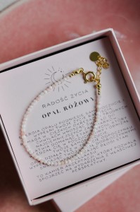 OPAL RÓŻOWY radość życia - bransoletka