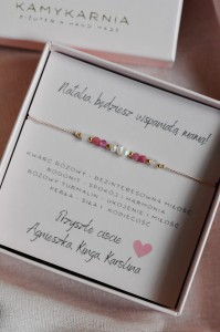 Będziesz wspaniałą mamą! bransoletka na nitce 